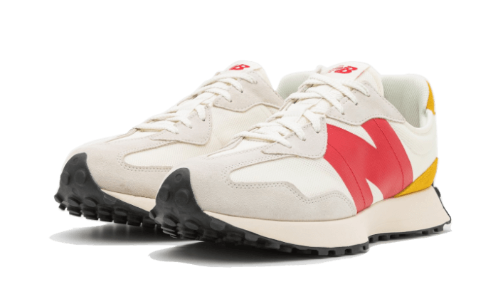 Overkicks - New Balance 327 Cream Red Yellow (MS327ZSP) - vista trasera