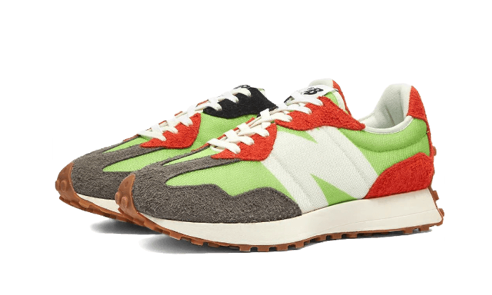 Overkicks - New Balance 327 Lime Green Red Grey (MS327SFA) - vista trasera