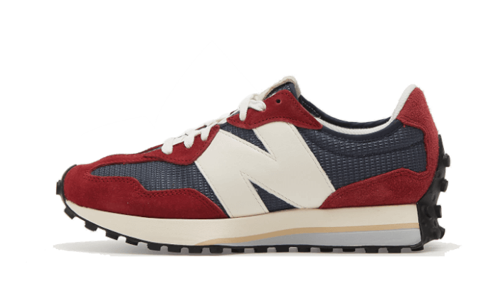Overkicks - New Balance 327 Navy Blue Red White (MS327MR) - vista lateral
