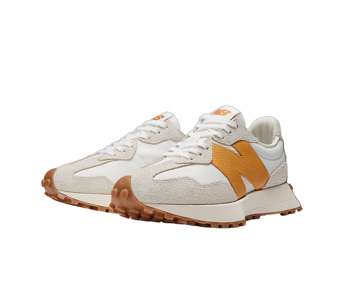 Overkicks - New Balance 327 Sea Salt Golden Hour Gum (Womens) (WS327BY) - vista trasera