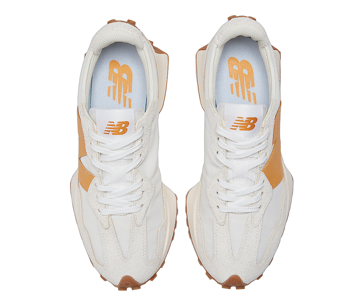 Overkicks - New Balance 327 Sea Salt Golden Hour Gum (Womens) (WS327BY) - par completo