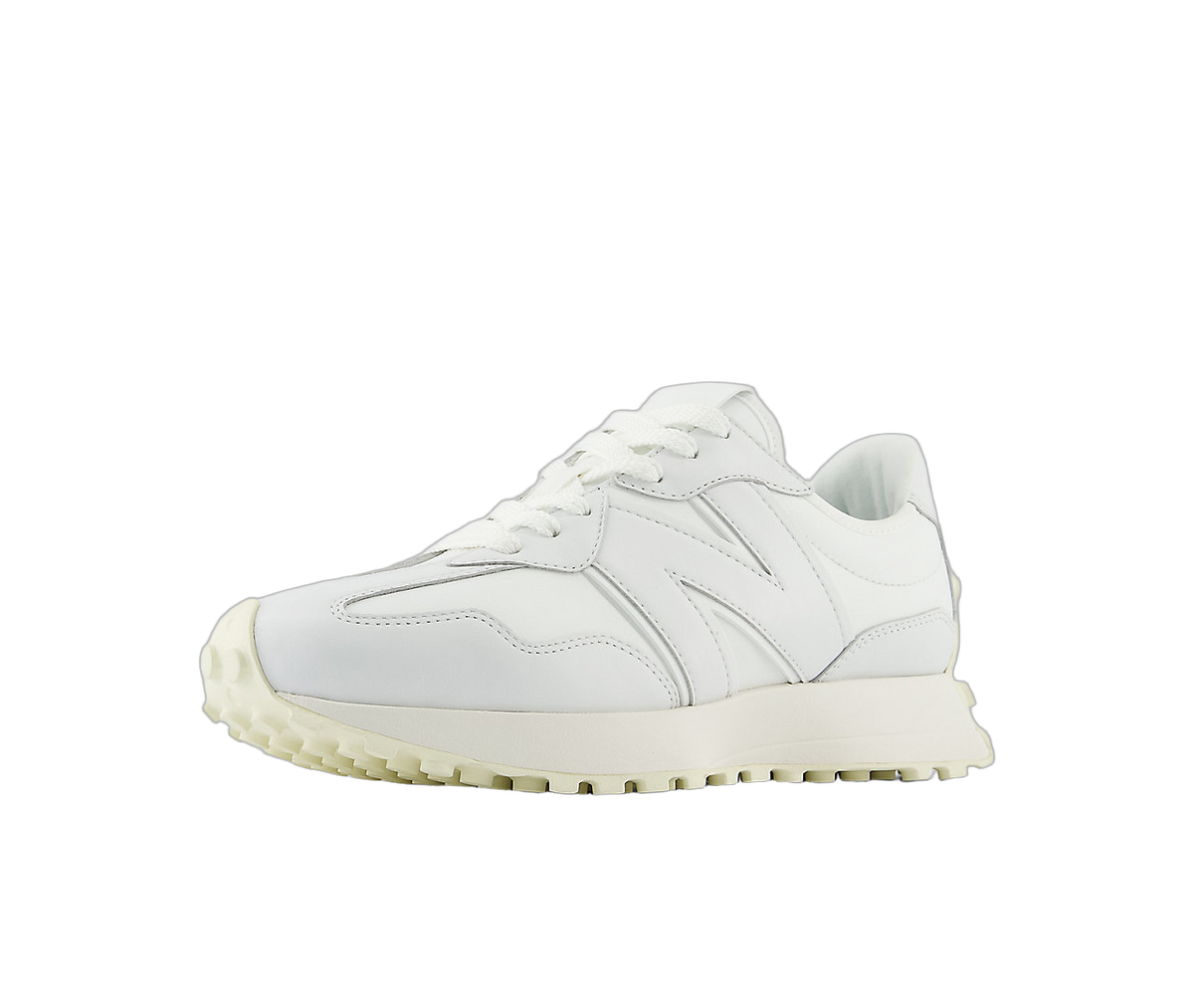 Overkicks - New Balance 327 White Leather (U327LP) - vista trasera