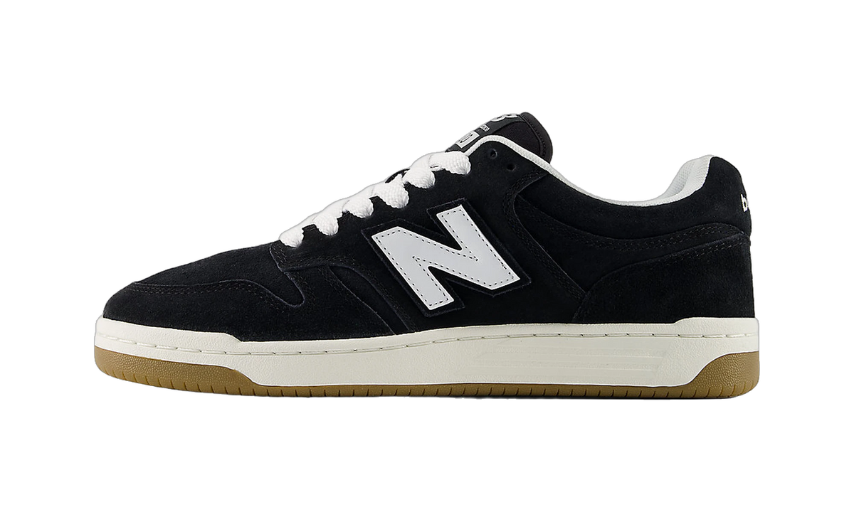 Overkicks - New Balance 480 Black White Gum (BB480PTN) - vista lateral