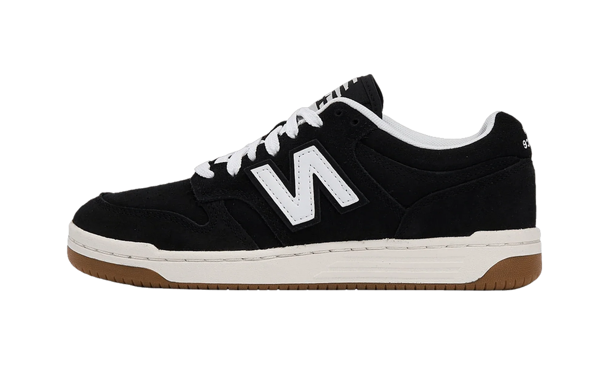 Overkicks - New Balance 480 Lace White Black (GS) (GSB480SB) - vista lateral