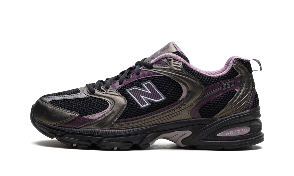 Overkicks - New Balance 530 Black Metallic Plum Brown (MR530ADD) - vista lateral
