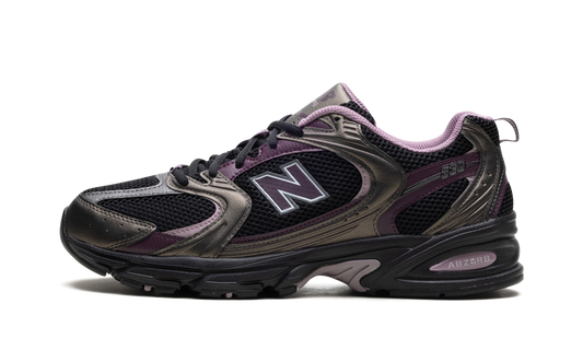 Overkicks - New Balance 530 Black Metallic Plum Brown (MR530ADD) - vista lateral