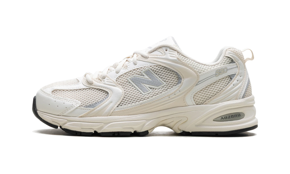 Overkicks - New Balance 530 Cream White Silver (MR530LZ) - vista lateral