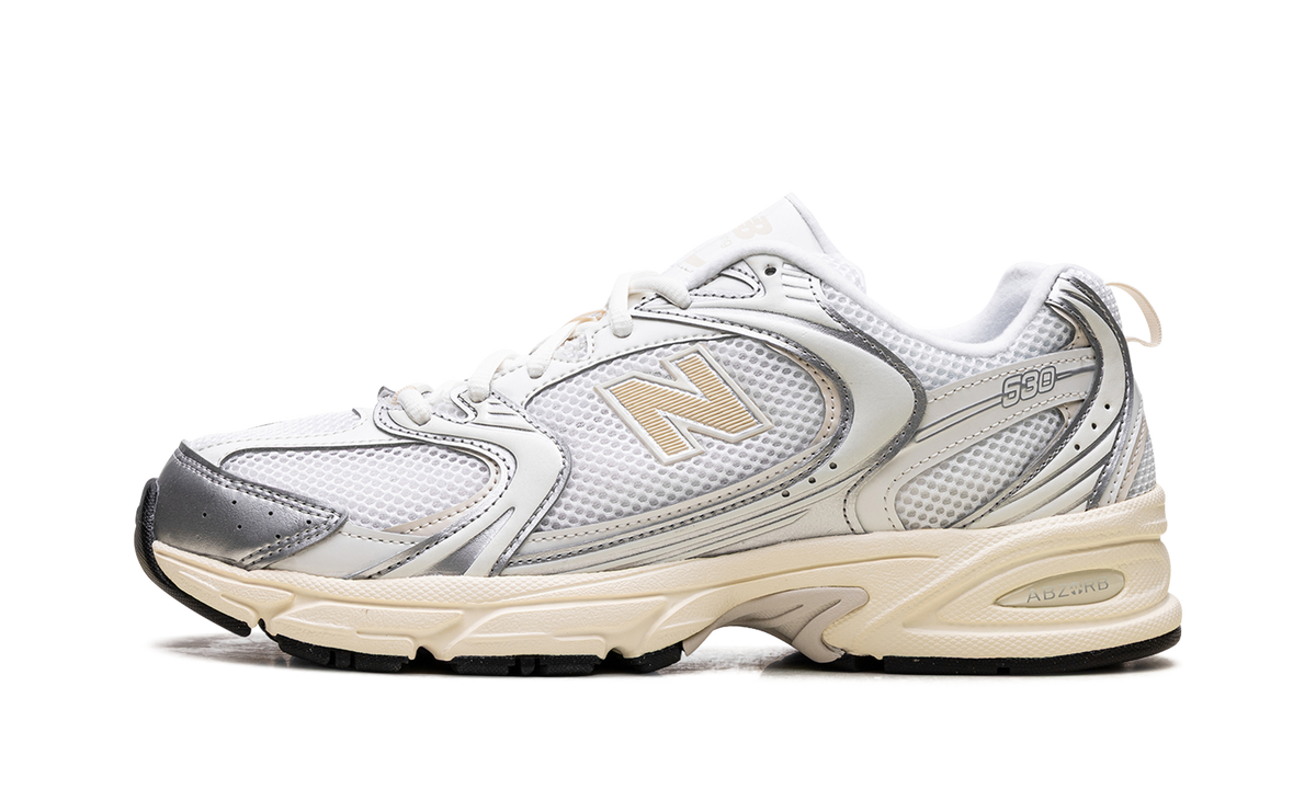 Overkicks - New Balance 530 Silver Metallic Linen (U530ESB) - vista lateral