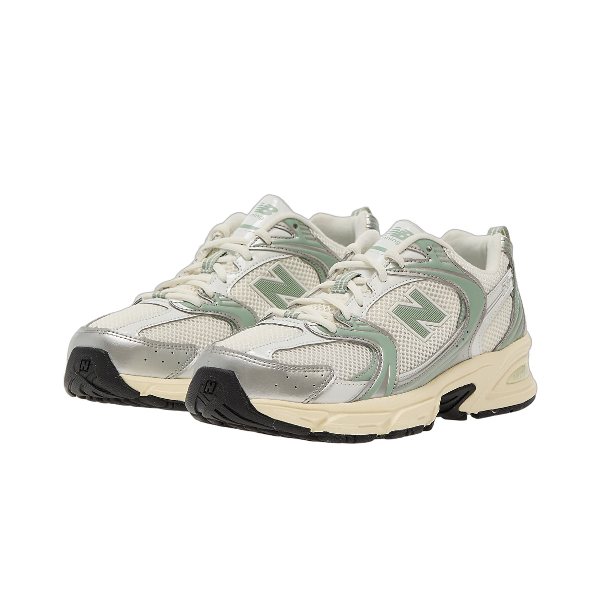 Overkicks - New Balance 530 Silver Metallic Mosaic Green (U530SEB) - detalle talón