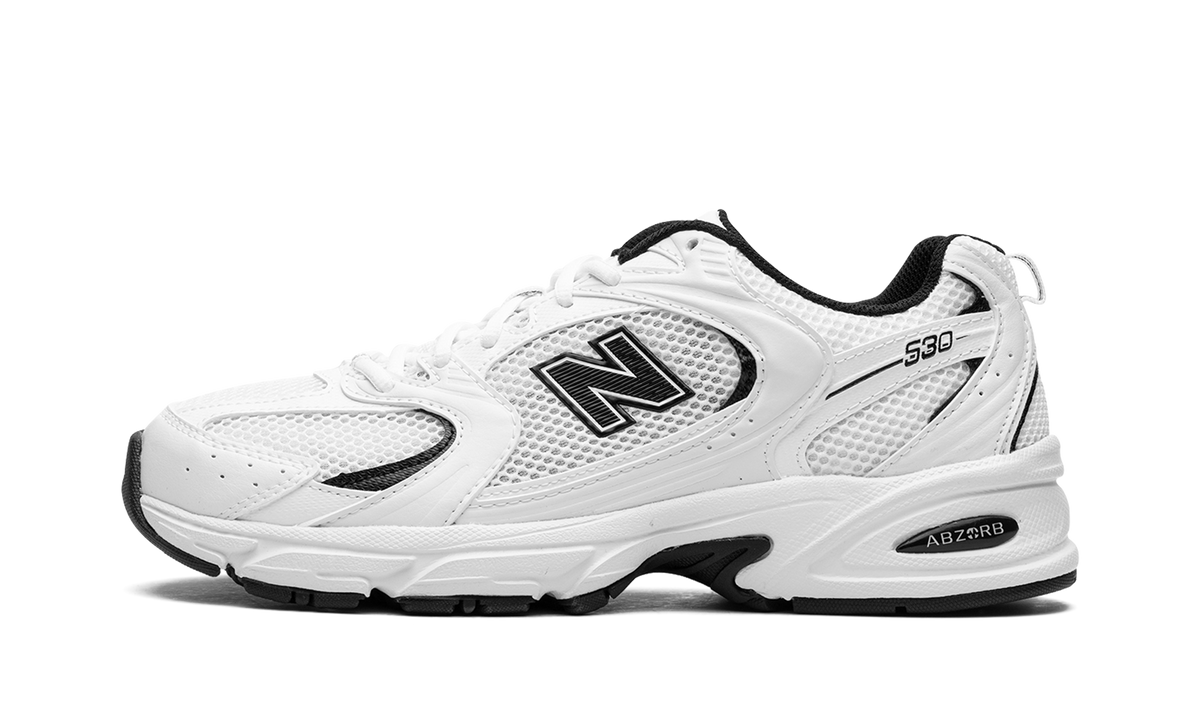 Overkicks - New Balance 530 White Black Details (MR530EWB) - vista lateral