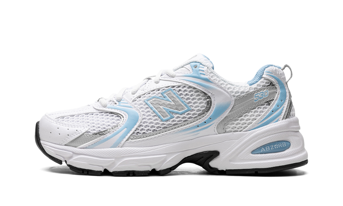 Overkicks - New Balance 530 White Blue Haze (MR530BB) - vista lateral