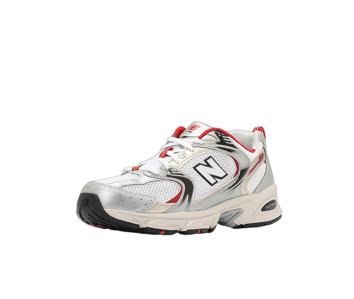 Overkicks - New Balance 530 White Grey Red (MR530ZNR) - vista trasera