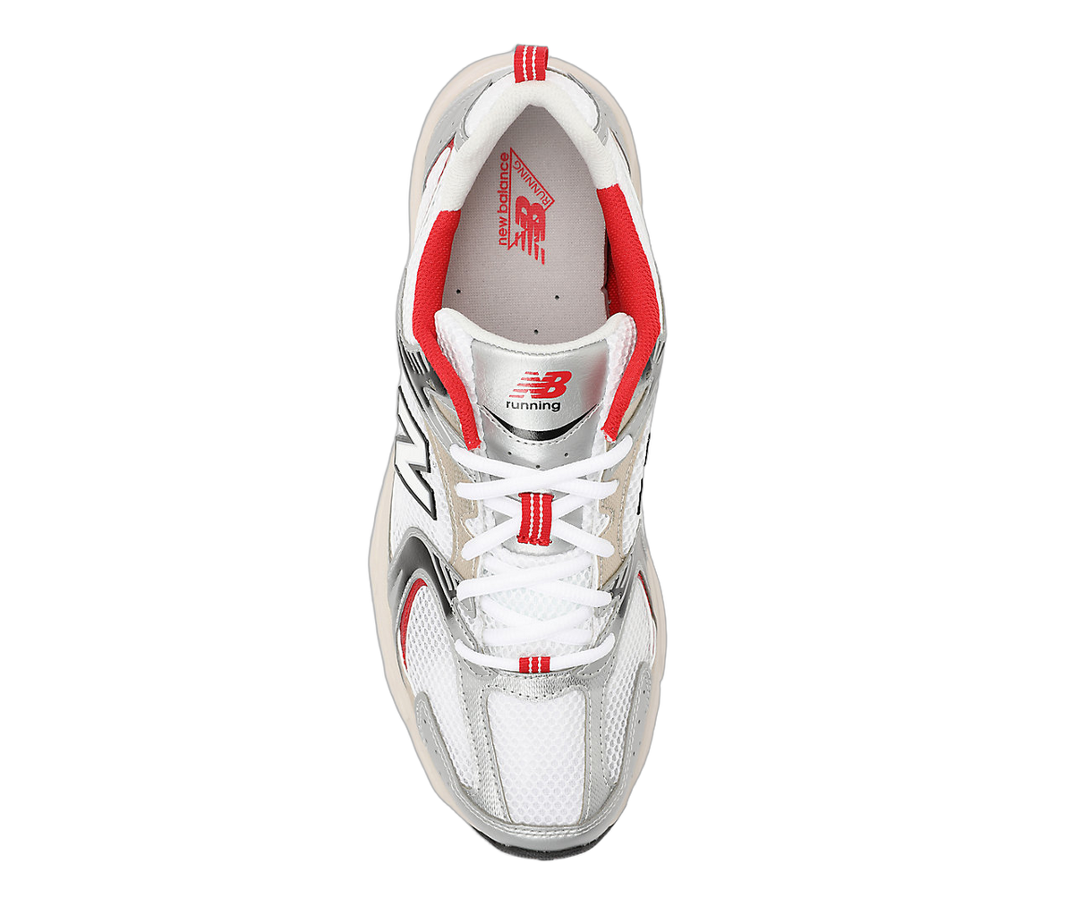 Overkicks - New Balance 530 White Grey Red (MR530ZNR) - par completo