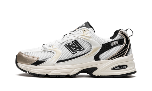Overkicks - New Balance 530 White Light Gold Metallic (MR530TC) - vista lateral