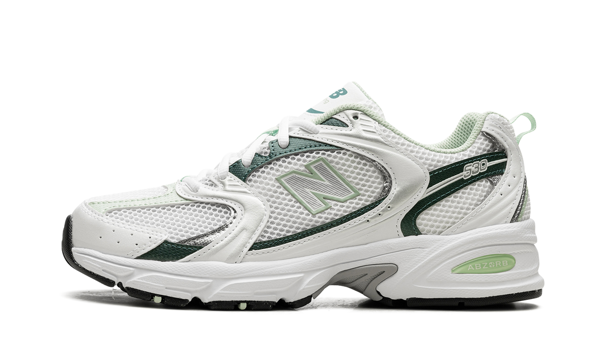 Overkicks - New Balance 530 White New Spruce (MR530RB) - vista lateral