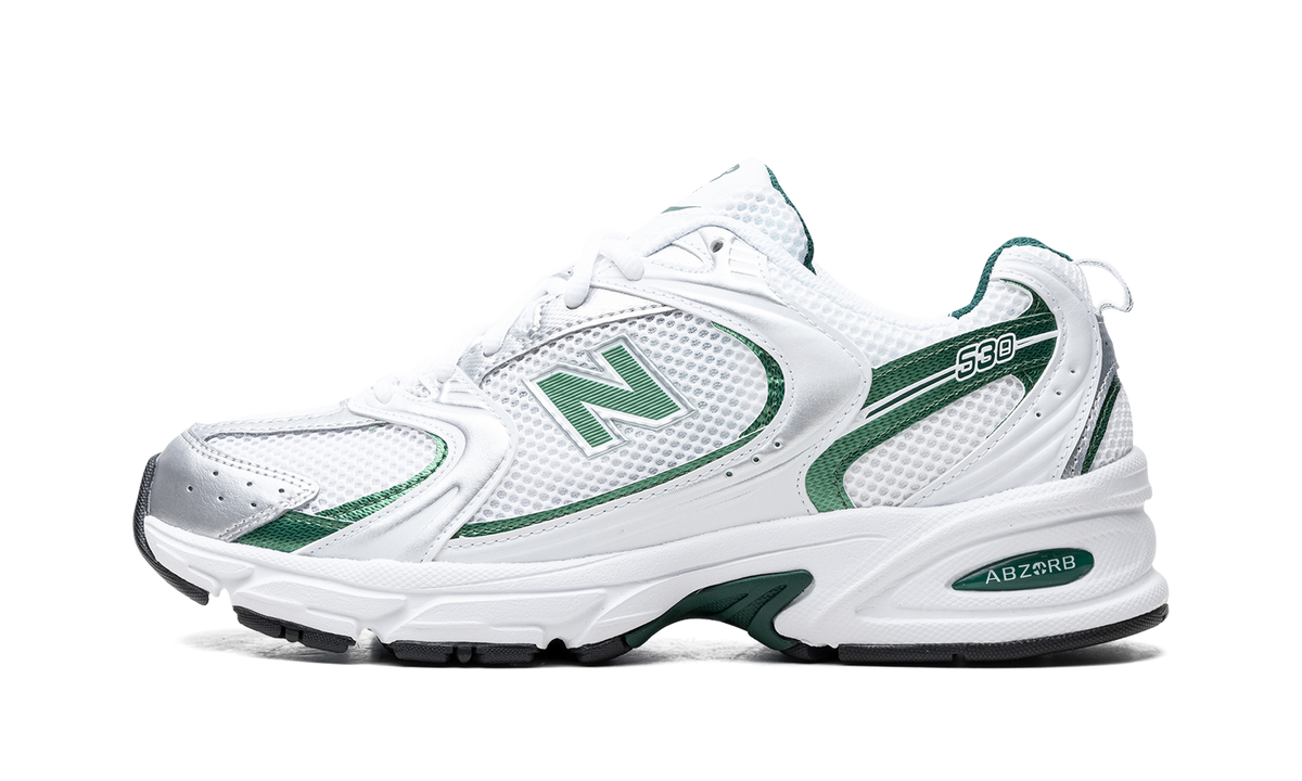 Overkicks - New Balance 530 White Nightwatch Green (MR530ENG) - vista lateral