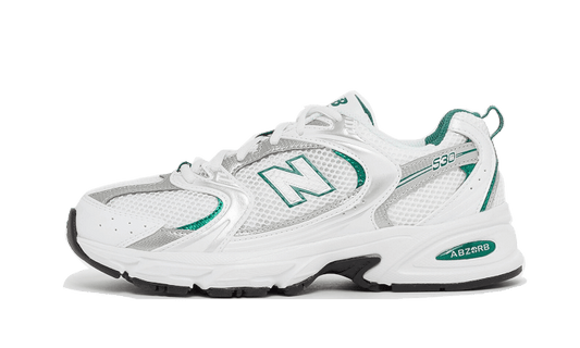 Overkicks - New Balance 530 White Silver Green (MR530AB) - vista lateral