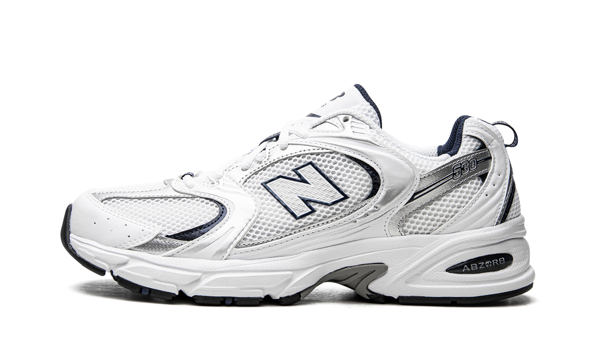 Overkicks - New Balance 530 White Silver Navy (MR530SG) - vista lateral