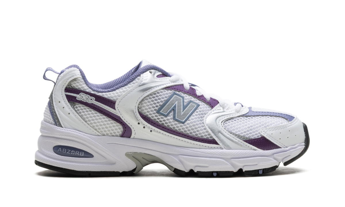 Overkicks - New Balance 530 White Violet (MR530RE) - detalle talón