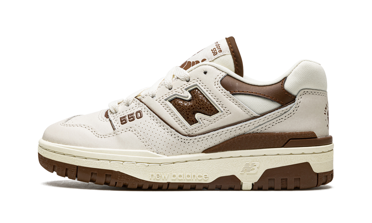 Overkicks - New Balance 550 Aime Leon Dore Brown (BB550AB1) - vista lateral