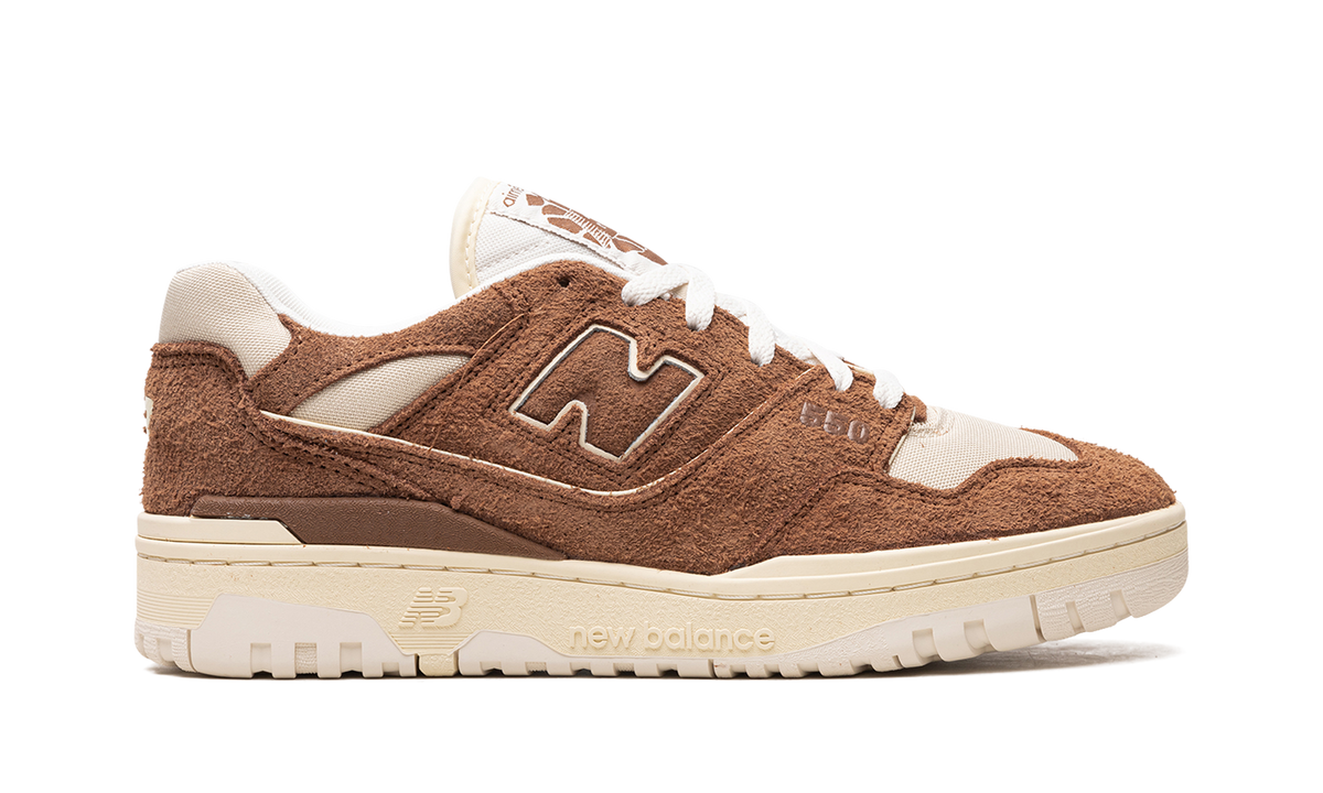 Overkicks - New Balance 550 Aime Leon Dore Brown Suede (BB550DB1) - detalle talón