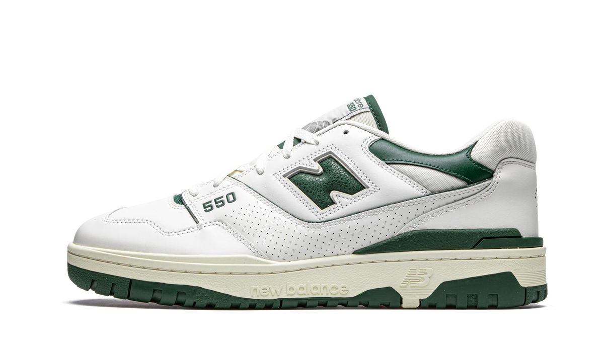 Overkicks - New Balance 550 Aime Leon Dore White Green (BB550ALD) - vista lateral