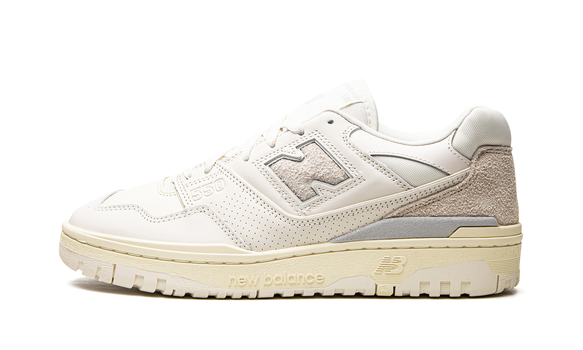 Overkicks - New Balance 550 Aime Leon Dore White Leather (BB550AM1) - vista lateral