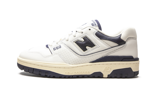 Overkicks - New Balance 550 Aime Leon Dore White Navy (BB550ALF) - vista lateral