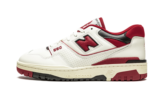 Overkicks - New Balance 550 Aime Leon Dore White Red (BB550AE1) - vista lateral