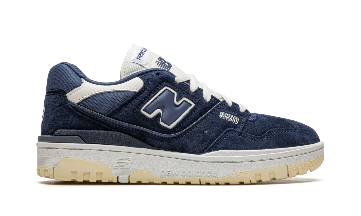 Overkicks - New Balance 550 Natural Indigo Suede (BB550SLA) - detalle talón
