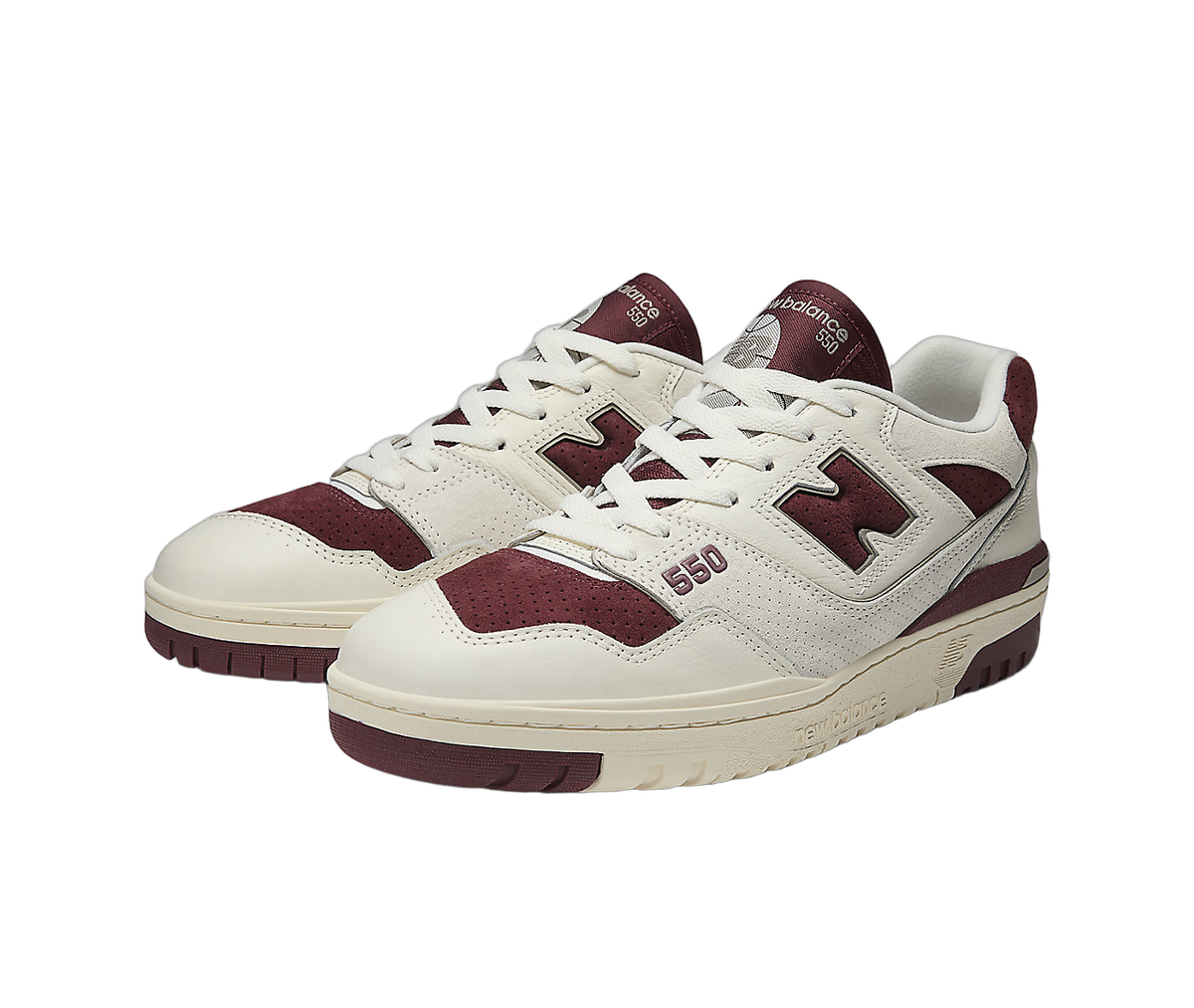 Overkicks - New Balance 550 Sea Salt Classic Crimson (BB550LEZ) - vista trasera