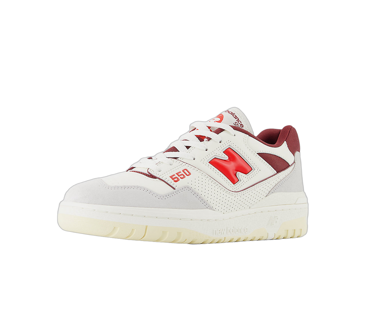 Overkicks - New Balance 550 Sea Salt Grey True Red (BB550EMR) - vista trasera