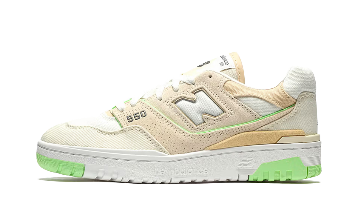 Overkicks - New Balance 550 Turtledove Green Aura (Womens) (BBW550FB) - vista lateral