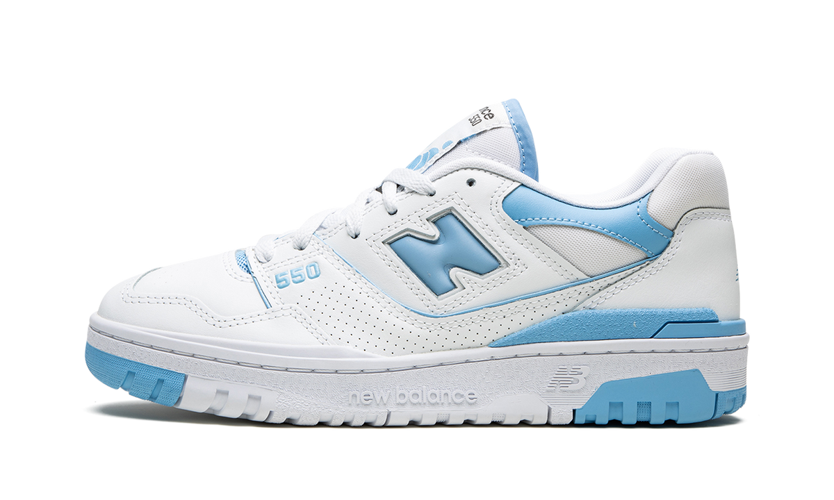 Overkicks - New Balance 550 UNC White Dusk Blue (Womens) (BBW550BC) - vista lateral