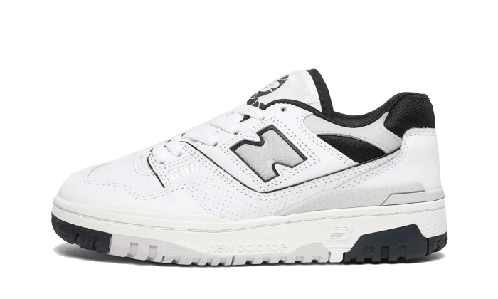 Overkicks - New Balance 550 White Black Grey (Womens) (BBW550JB) - vista lateral