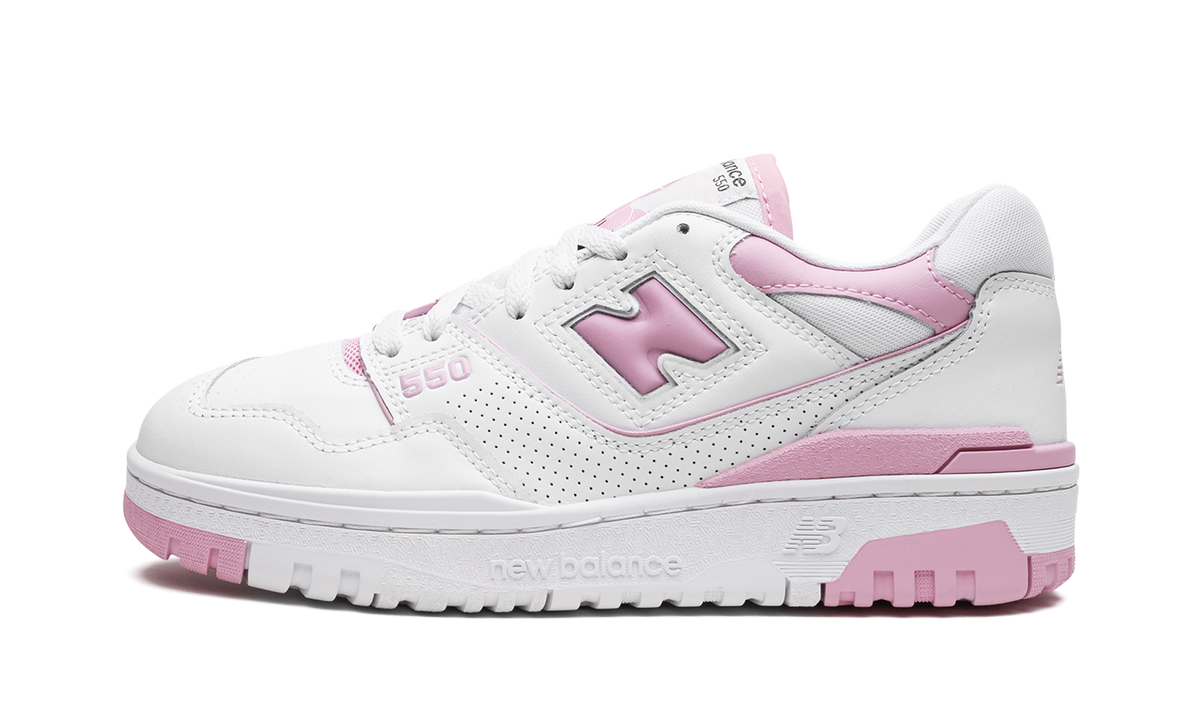 Overkicks - New Balance 550 White Bubblegum Pink (Womens) (BBW550BD) - vista lateral