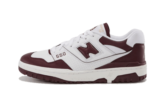 Overkicks - New Balance 550 White Burgundy (BB550BZ1) - vista lateral