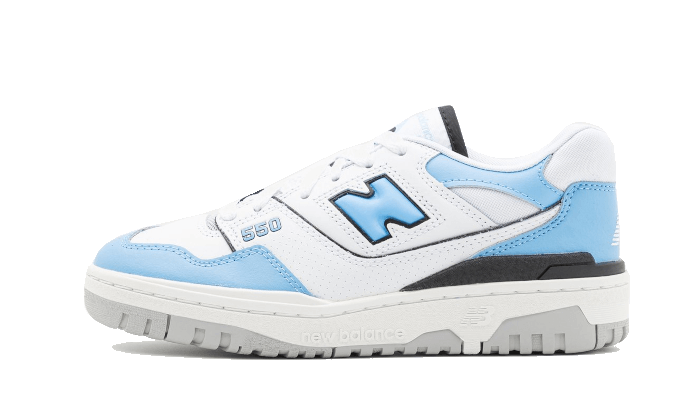 Overkicks - New Balance 550 White Carolina Blue (BB550ZNA) - vista lateral