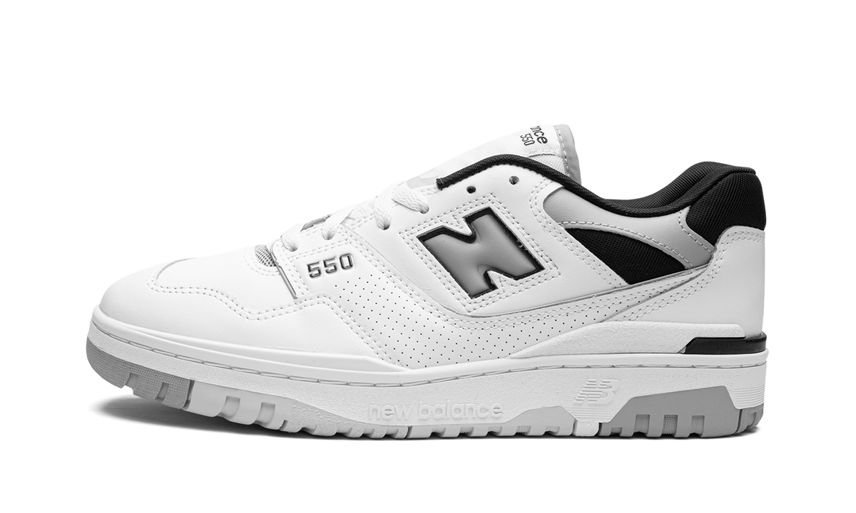 Overkicks - New Balance 550 White Concrete Black (BB550NCL) - vista lateral