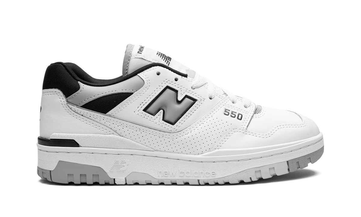 Overkicks - New Balance 550 White Concrete Black (BB550NCL) - detalle talón