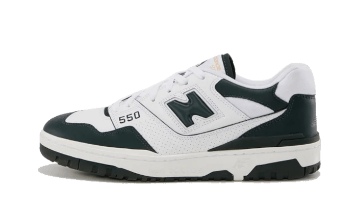 Overkicks - New Balance 550 White Dark Green (BB550GZ1) - vista lateral