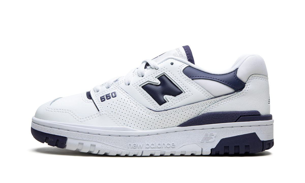 Overkicks - New Balance 550 White Dark Mercury (Womens) (BBW550BA) - vista lateral