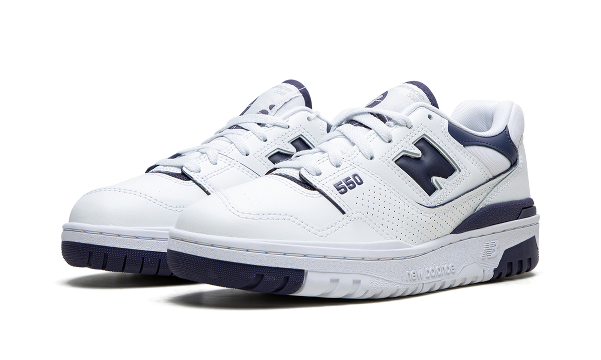 Overkicks - New Balance 550 White Dark Mercury (Womens) (BBW550BA) - vista trasera