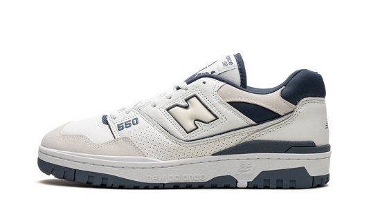 Overkicks - New Balance 550 White Dusty Blue (BB550STG) - vista lateral
