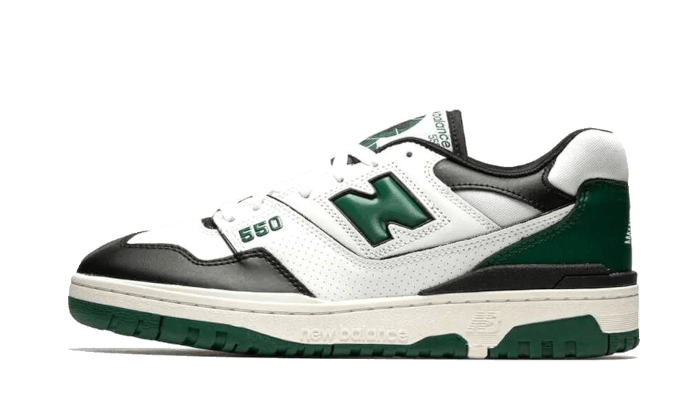 Overkicks - New Balance 550 White Green Black (BB550LE1) - vista lateral