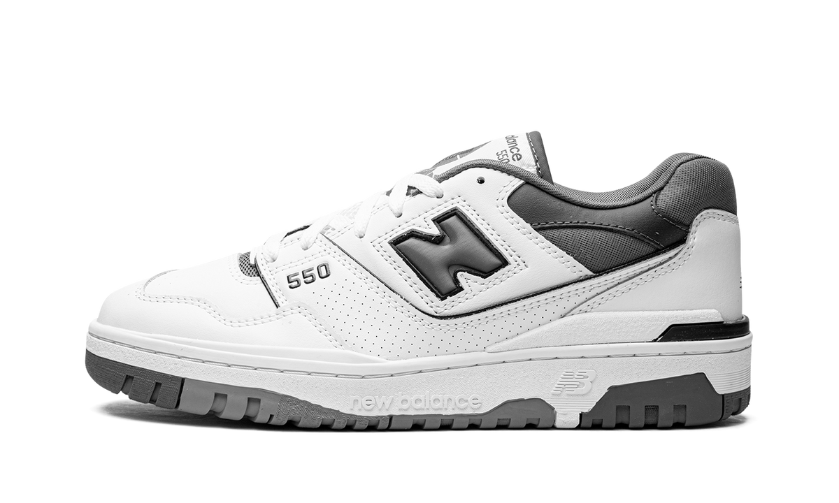 Overkicks - New Balance 550 White Grey Dark Grey (BB550WTG) - vista lateral