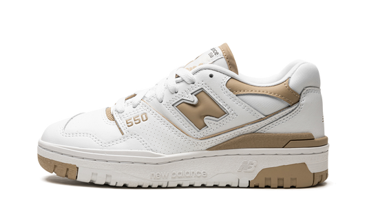 Overkicks - New Balance 550 White Incense (Womens) (BBW550BT) - vista lateral