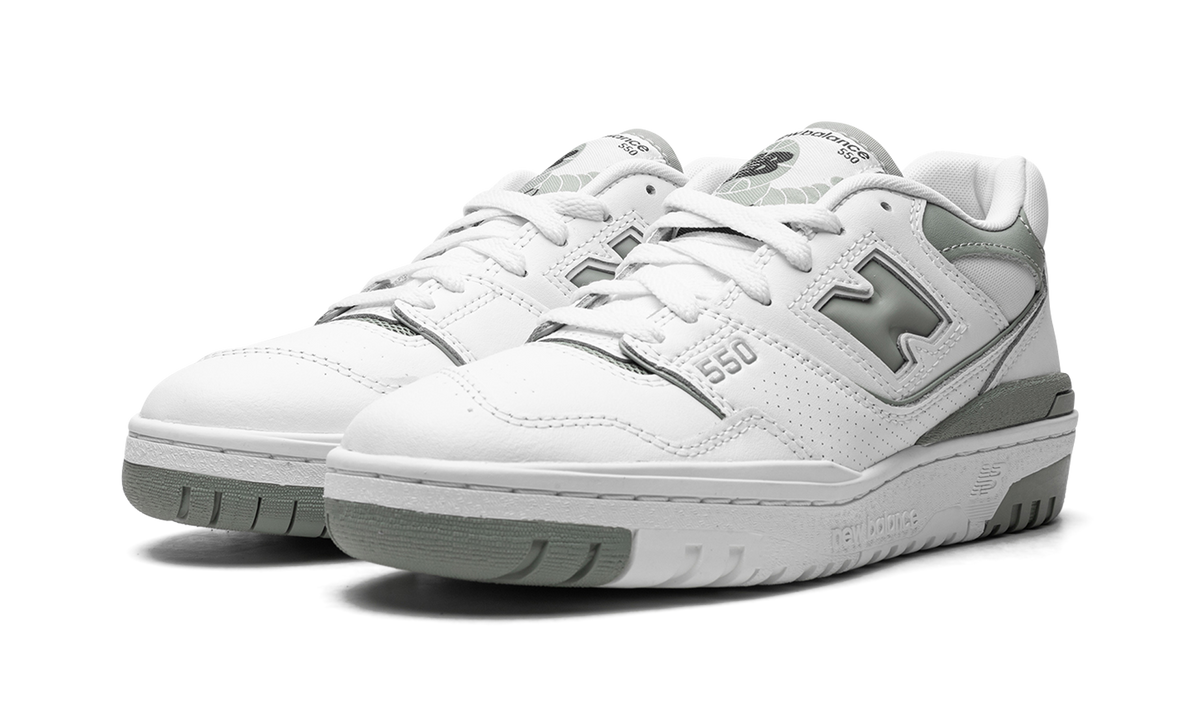 Overkicks - New Balance 550 White Juniper (Womens) (BBW550BG) - vista trasera