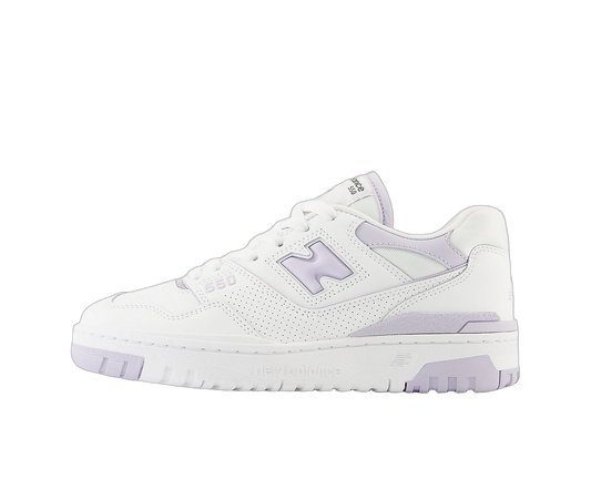 Overkicks - New Balance 550 White Lilac (Womens) (BBW550BV) - vista lateral