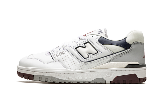 Overkicks - New Balance 550 White Natural Indigo Burgundy (BB550PWB) - vista lateral